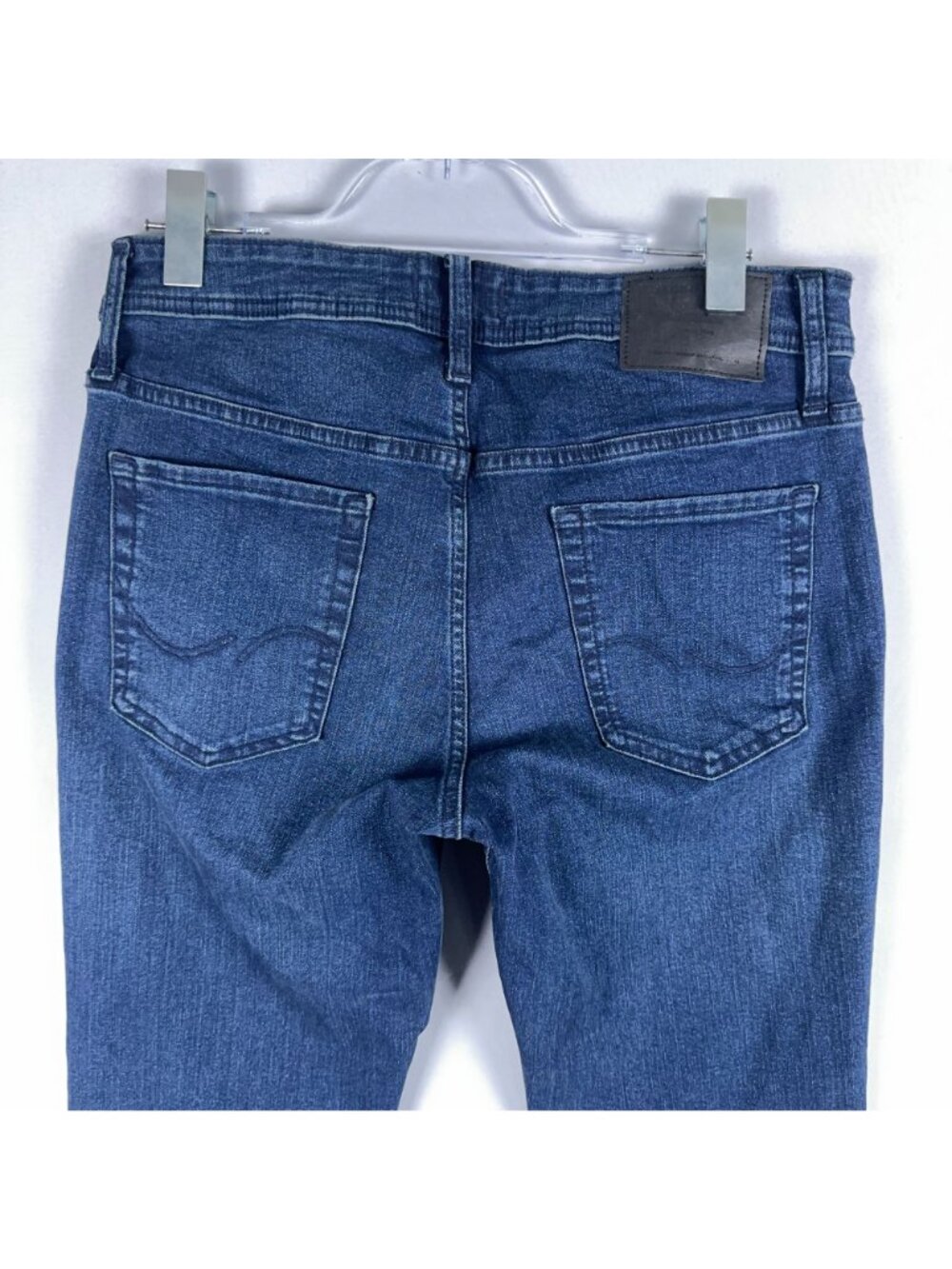 Jack & Jones Glenn Slim Fit Jeans Mens Size 32x34 Blue Dark Wash Mid Rise - Picture 3 of 12